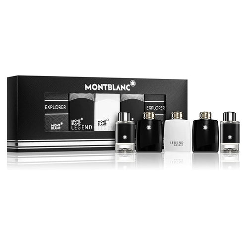 Mont Blanc 5 Pieces Mini Set { 2x Explore & 2x Legend & Legend Spirit } 0.15 oz 4.5 ml Men