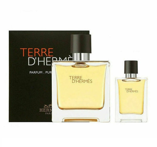 Hermes D'Hermes Terre 2 Pieces Set 2.5 oz & 0.42 oz Pure Parfum Spray Men