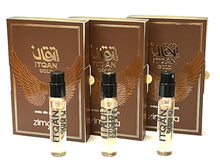 Load image into Gallery viewer, 3x Zimaya Itqan Gold Sample Vial 0.09 oz 3 ml Eau De Parfum Spray Unisex