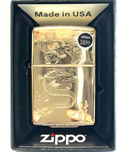 Load image into Gallery viewer, Zippo Lighter Engraved High Polish Grass # 254B Dragon Gold