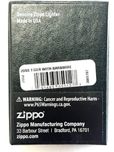 Load image into Gallery viewer, Zippo Lighter Brushed Brass # 204B Black Tiger With BarbWire