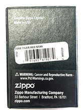 Load image into Gallery viewer, Zippo Lighter Brushed Brass # 204B Black Tiger With Red Star