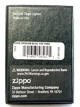 Load image into Gallery viewer, Zippo Lighter Brushed Brass # 204B Dragon Blue Yin Yang