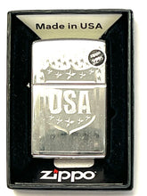 Load image into Gallery viewer, Zippo Lighter Polish Chrome Finish # 250 Flag USA
