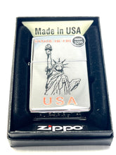 Load image into Gallery viewer, Zippo Lighter Polish Chrome Finish # 250 Statue Of Liberty USA Red Letter