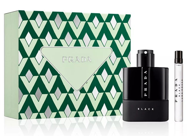 Prada Black Luna Rossa 2 Pieces Set 3.4 oz & 0.34 oz Eau De Parfum Spray Men