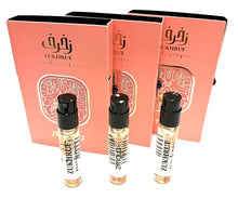 Load image into Gallery viewer, 3x Zimaya Zukhruf Femme Sample Vial 0.09 oz 3 ml Eau De Parfum Spray Women