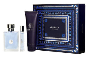 Versace Pour Homme 3 Pieces Set 3.4 oz & 0.3 oz Edt Spray & 2.5 oz Deodorant Stick Men
