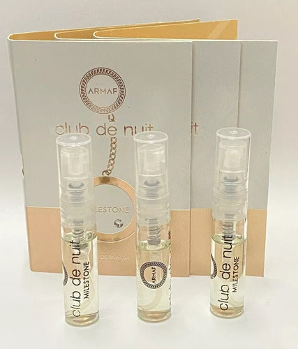 3x Armaf Club De Nuit Milestone Sample Vial Eau De Parfum Spray Men