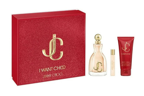 I Want Choo Jimmy Choo 3 Pcs Set 3.3 oz & 0.25 oz Edp Spray & 3.4oz Body Lotion Women