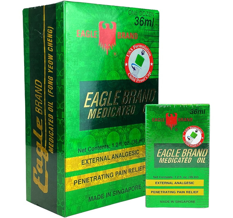 1 Dozen Eagle Brand Medicated Oil (Dau Xanh) 1.2 oz 36 ml