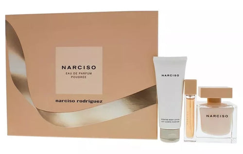 Narciso Rodriguez POUDREE 3 Pieces Set 3.0 oz & 0.3 oz Edp Spray & Body Lotion Women