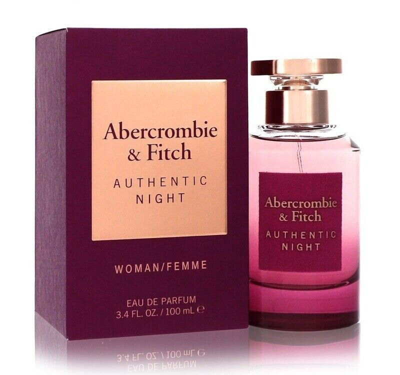 A&F Abercrombie & Fitch Authentic Night 3.4 oz 100 ml Eau De Parfum Spray Women