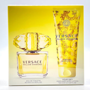 Versace Yellow Diamond 2 Pieces Set 3.0 oz Edt Spray & 3.4 oz Body Lotion Women