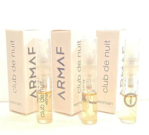 3x Armaf Club De Nuit Sample Vial Eau De Parfum Spray Women