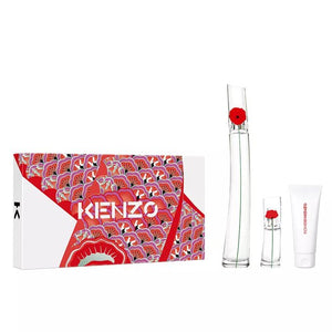 Kenzo Flower 3 Pieces Set 3.3 oz & 0.5 oz Edp Spray & 2.5 oz Milk Lotion Women