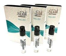 Load image into Gallery viewer, 3x Zimaya Anhaar Valley Sample Vial 0.09 oz 3 ml Eau De Parfum Spray Unisex