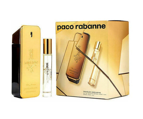 Paco Rabanne 1 Million 2 Pieces Set 3.4 oz & 0.68 oz Eau De Toilette Spray Men