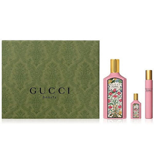 Gucci Flora Gorgeous Gardenia 3 Pieces Set 3.3 oz & 0.33 oz Edp Spray & 0.16 oz Edp Mini Women