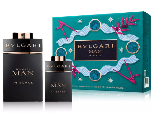 Bvlgari Man In Black 2 Pieces Set 3.4 oz & 0.5 oz Eau De Parfum Spray Men