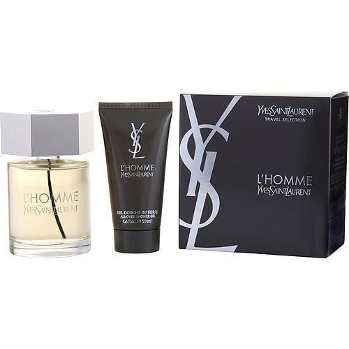 Ysl L'Homme Yves Saint Laurent 2 Pieces Travel Gift Set 3.3 oz Eau De Toilette Spray & 1.6 oz Shower Gel Men