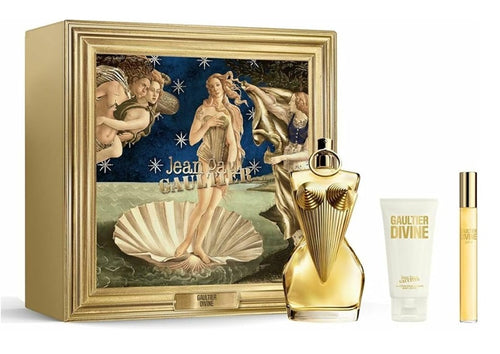 Jean Paul Gaultier Divine 3 Pieces Set 3.4 oz & 0.34 oz Edp Spray & 2.5 oz B/L Women