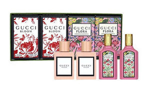 Gucci Garden Collection 4 Pieces Set: 2x Gucci Bloom 0.16 oz 5 ml Edp & 2x Gucci Flora Gorgeous Gardenia 0.16 oz 5 ml Edp Women