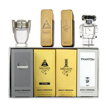 Load image into Gallery viewer, Paco Rabanne Men 4 Pieces Mini Set 0.17 oz 5 ml Phantom, Invictus, 1 Million &amp; Elixir