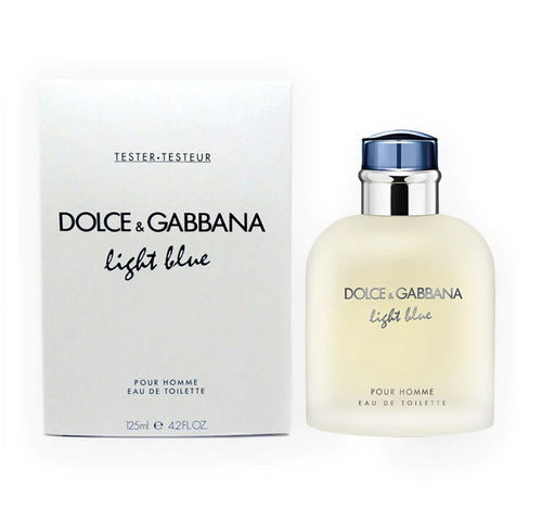 D&G Dolce Gabbana Light Blue 4.2 oz 125 ml Eau De Toilette Spray Tester Bottle Men