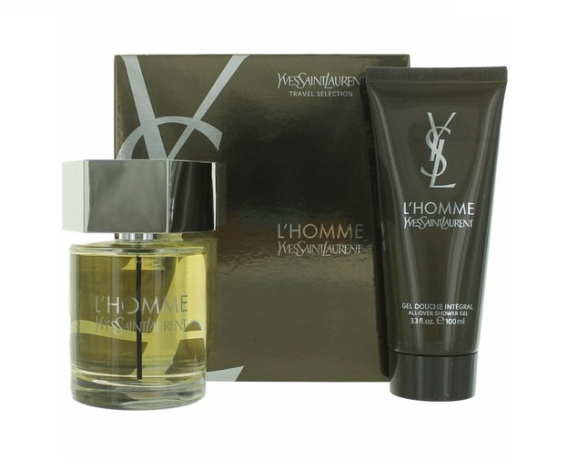 Ysl L'Homme Yves Saint Laurent 2 Pieces Travel Gift Set 3.3 oz 100 ml Eau De Toilette Spray Men