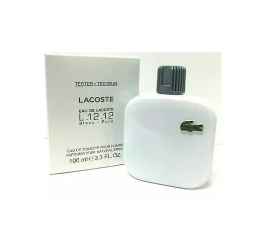 Lacoste L.12.12 Blanc Pure 3.3 oz 100 ml Eau De Toilette Spray Tester Bottle Men
