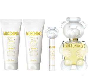 Moschino Toy 2 4 Pieces Set 3.4oz & 0.3oz Edp Spray & 3.4oz SG & 3.4oz BL Women