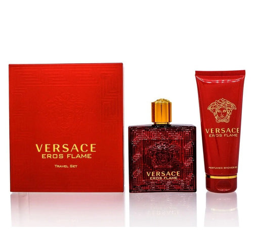 Versace Eros Flame 2 Pieces Set 3.4 oz Edp Spray & 3.4 oz Shower Gel Men