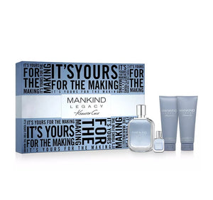 Kenneth Cole Mankind Legacy 4 Pieces Set 3.4 oz & 1.0 oz Edt Spray & 3.4 oz H/B Wash & 3.4oz AS Balm Men