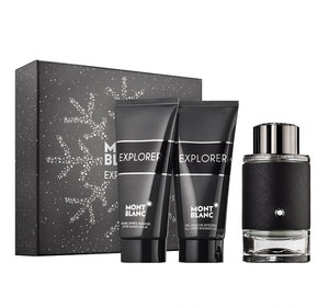 Mont Blanc Explorer 3 Pieces Set 3.3oz Edp Spray & 3.3oz AS Balm & 3.3oz Shower Gel Men